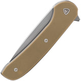 Ferrum Forge GENT 2.0 Stonewashed G10 Tan Liner lock Folding Knife 009t