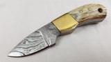 Fox-N-Hound Mini Skinner Damascus Steel Fixed Blade Knife 121