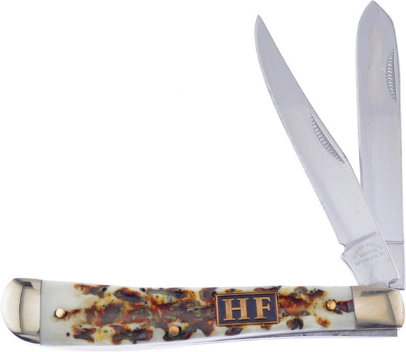 Frost Cutlery Trapper Stag Bone Resin Folding Stainless Pocket Knife F508SBR