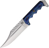 FH Knives Bowie Blue Smooth Pakkawood Stainless Fixed Blade Knife CPBW002