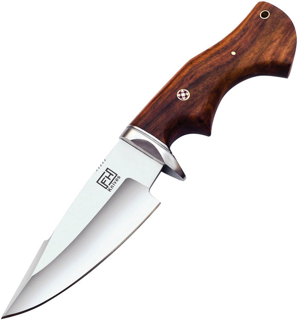 FH Knives Brown Smooth Wooden Stainless Steel Fixed Blade Knife MLK002