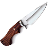 FH Knives Brown Smooth Wooden Stainless Steel Fixed Blade Knife MLK002