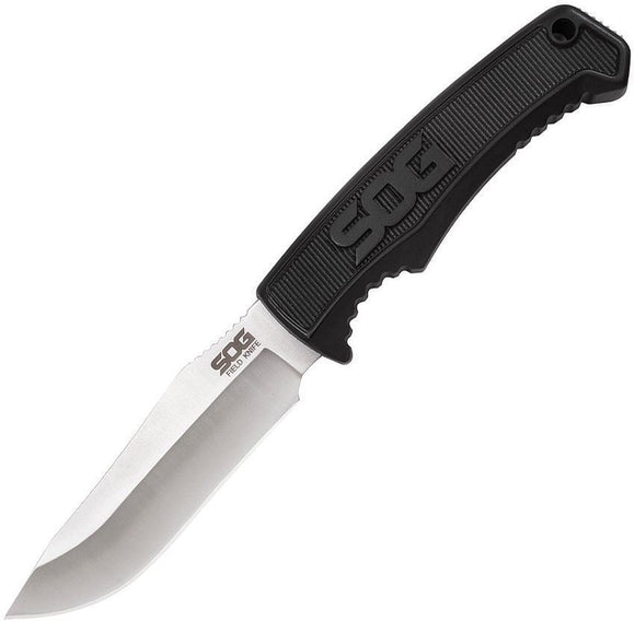SOG Field Stainless Fixed Blade Glass Breaker Black G10 Handle Knife