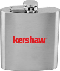 Kershaw Red Logo Gray Stainless Steel Portable Flask 6 fl. oz.