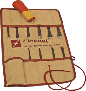 Flexcut 11pc High Carbon Steel Wood Craft Carver & Sharpening Tools Set SK107