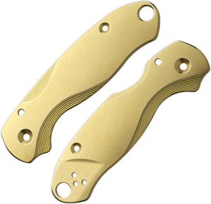 Flytanium Lotus Spyderco Para 3 Brass Knife Handle Scales 1014