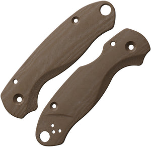 Flytanium Lotus Spyderco Para 3 Brown G10 Knife Handle Scales 1023EB