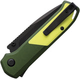 Flytanium Arcade Shark-Lock Green Aluminum & Yellow G10 Folding S35VN Knife 1254