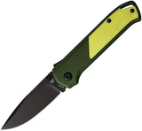 Flytanium Arcade Shark-Lock Green Aluminum & Yellow G10 Folding S35VN Knife 1254