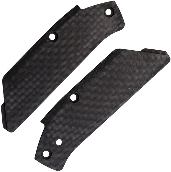 Flytanium Arcade Basketweave Black Carbon Fiber Knife Handle Scales 1278B