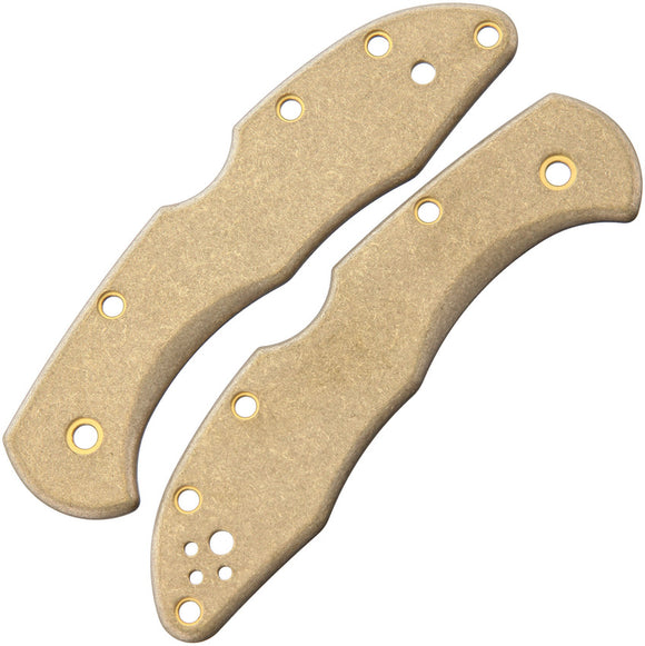 Flytanium Spyderco Delica Brass Knife Handle Scales 656