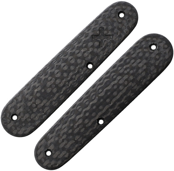 Flytanium Victorinox Cadet Black & Grey Carbon Fiber Knife Handle Scales