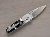Finch Knife Co Cherry Bomb Framelock Smoke Black/White Folding 154CM Knife 501