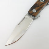 Finch Hatfield Linerlock Brown Bocote Wood Folding 154CM Pocket Knife HT205