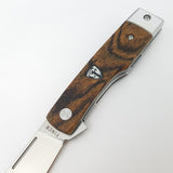 Finch Hatfield Linerlock Brown Bocote Wood Folding 154CM Pocket Knife HT205