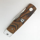 Finch Hatfield Linerlock Brown Bocote Wood Folding 154CM Pocket Knife HT205