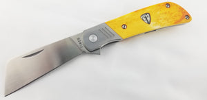 Finch Knife Co Yellow Sunkist Harvester Folding 154cm Pocket Knife hv354