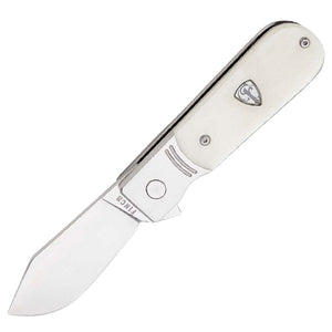 Finch Model 1929 Pocket Knife Voodoo Smooth White Bone Folding 154CM Blade MD350