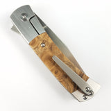 Finch Model 1934 Burlwood Handle Folding Flipper Knife 204