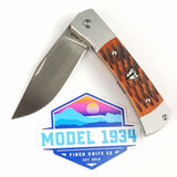 Finch Model 1934 Tan Jigged Bone Folding Flipper Knife 301