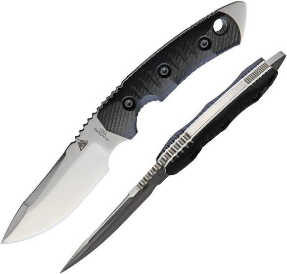 Fobos Knives Black Tier 1 Mini White Liner Fixed Blade Knife 010