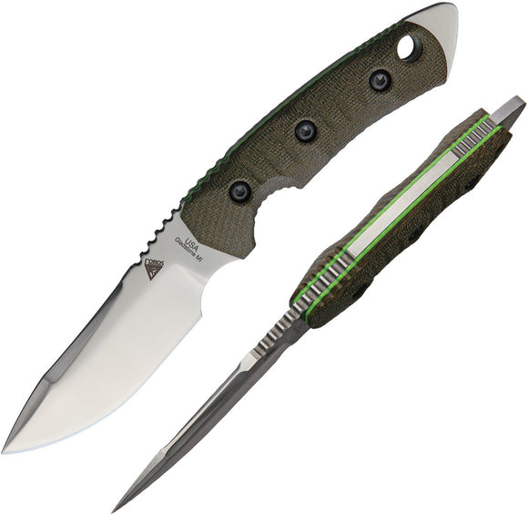 Fobos Knives OD Green Tier 1 Mini Green Liner Fixed Blade Knife 014