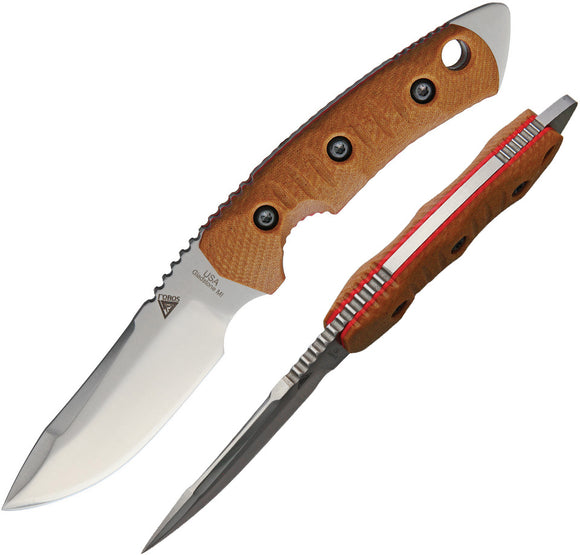 Fobos Knives Natural Tier 1 Mini Red Liner Fixed Blade Knife 01