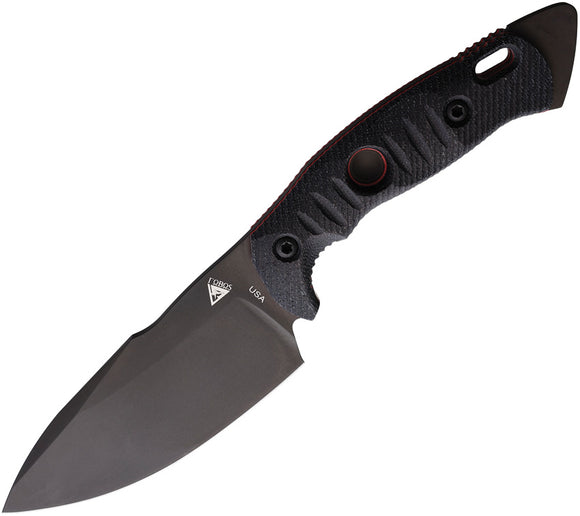 Fobos Knives Alaris Blk/Red Micarta Carbon Steel Fixed Blade Knife w/Sheath 035