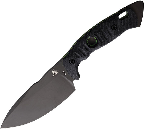 Fobos Knives Alaris Black Micarta Carbon Steel Fixed Blade Knife w/ Sheath 037