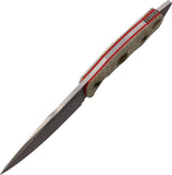 Fobos Knives Alaris Grn/Red Micarta Carbon Steel Fixed Blade Knife w/Sheath 038