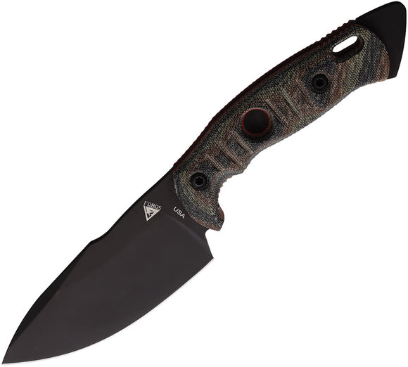 Fobos Knives Alaris Camo Micarta Carbon Steel Fixed Blade Knife w/ Sheath 047