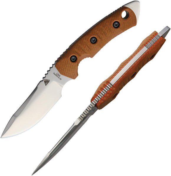 Fobos Knives Natural Tier 1 Mini Orange Liner Fixed Blade Knife 04