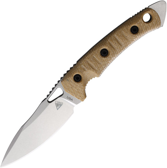 Fobos Knives Cacula Natural Micarta S35VN Stainless Steel Fixed Blade Knife 054