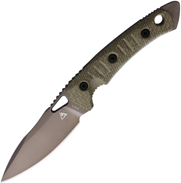 Fobos Knives Cacula OD Green Micarta S35VN Stainless Steel Fixed Blade Knife 057