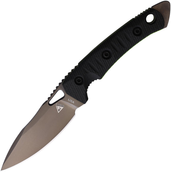 Fobos Knives Cacula Black Smooth G10 S35VN Fixed Blade Knife w/ Sheath 058