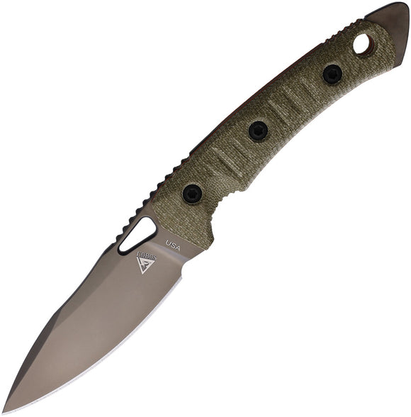 Fobos Knives Cacula OD Green Micarta S35VN Tan Stainless Fixed Blade Knife 059
