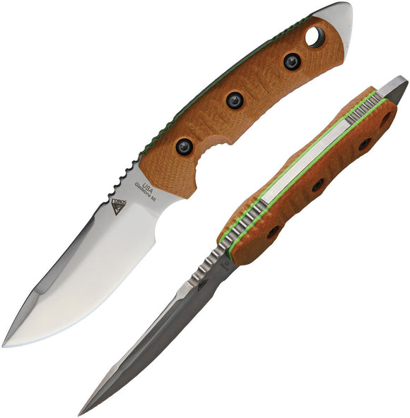 Fobos Knives Natural Tier 1 Mini Green Liner Fixed Blade Knife 05