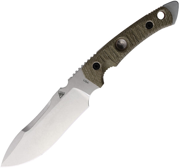 Fobos Knives Tier1-BC Green Micarta Stainless Steel Fixed Blade Knife 068