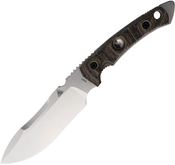 Fobos Knives Tier1-BC Brown Camo Micarta Stainless Steel Fixed Blade Knife 069