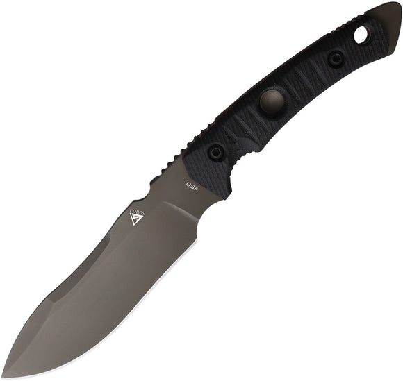 Fobos Knives Tier1-BC Black Smooth G10 Stainless Steel Fixed Blade Knife 073