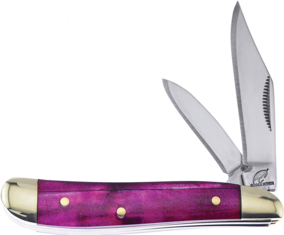 Frost Cutlery Peanut Purple MOP Handle Stainless 2 Blade Pocket Knife 107PMOP