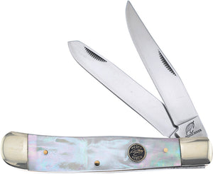 Frost Cutlery Trapper Mother of Pearl Folding Stainless Pocket Knife C108MOP
