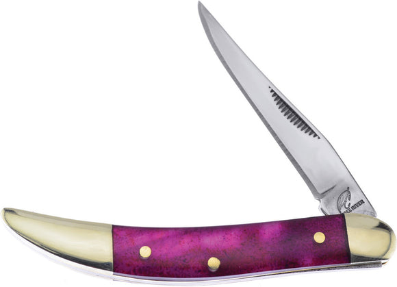 Frost Cutlery Toothpick Purple MOP Handle Stainless Steel Pocket Knife 109PMOP