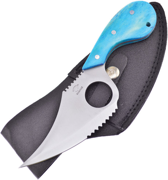 Frost Cutlery The Snook Ocoee River Fixed Blade Blue Bone Handle Knife OC141CB