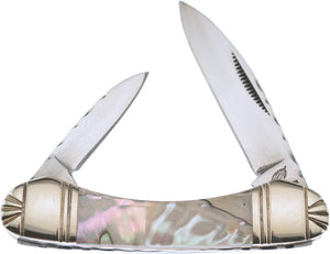 Frost Cutlery Little Canoe Abalone Folding Stainless Spear/Pen Knife C161AB