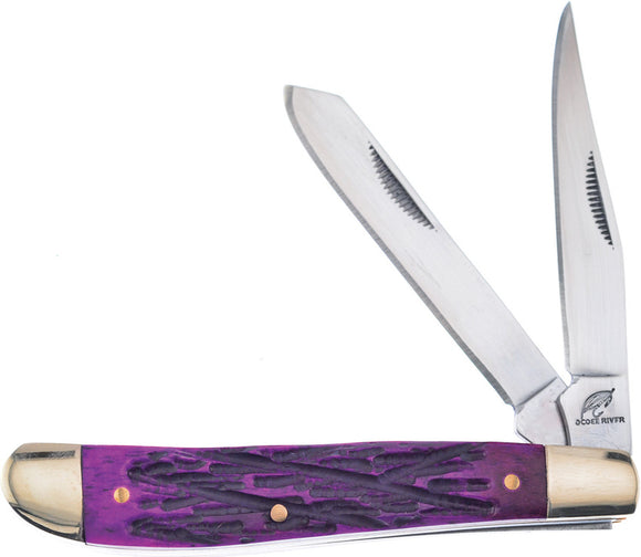 Frost Cutlery Bullet Trapper Purple Bone Folding Pocket Knife OC265PJB