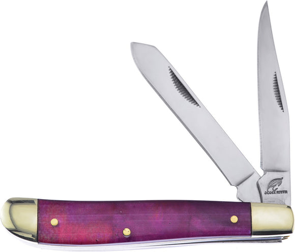 Frost Cutlery Bullet Trapper Purple MOP Handle Stainless Folding Knife 265PMOP