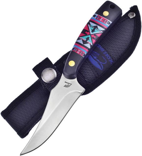 Frost Cutlery Aztec Primal Art Black Skinner Fixed Blade Knife C534AB