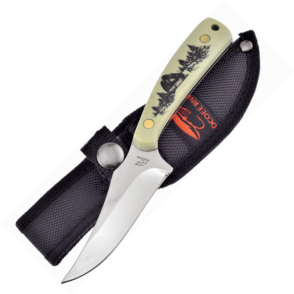 Frost Cutlery Bear Skinner White Fixed Blade Knife w/ Sheath C534BR