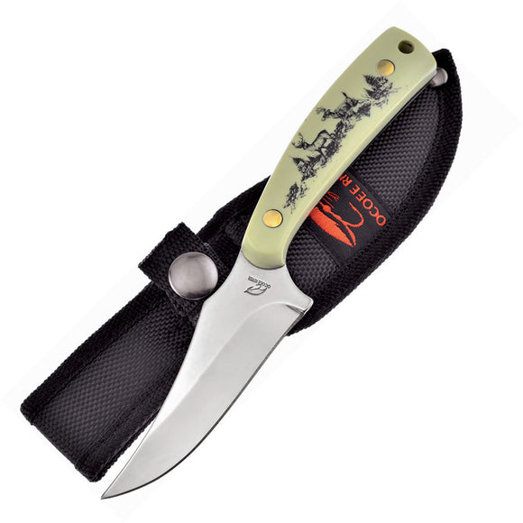 Frost Cutlery Deer Skinner White Fixed Blade Knife w/ Sheath C534DR